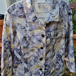 Chico Size 2 (12)  Jacket Casual Linen 6 button Fr
